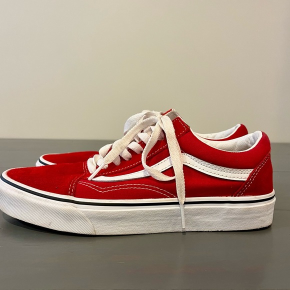 Vans Old Skool Skate Unisex Off The Wall Red  Shoes Sneakers Size M8 W 9.5 - Picture 3 of 8